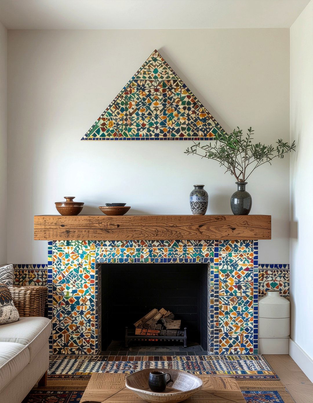 Tile Surround - 30 fireplace mantel ideas
