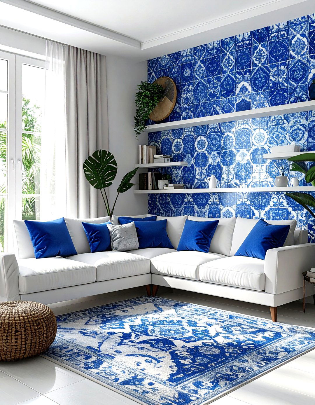 Tile Wallpaper - 30 living room peel and stick wallpapers