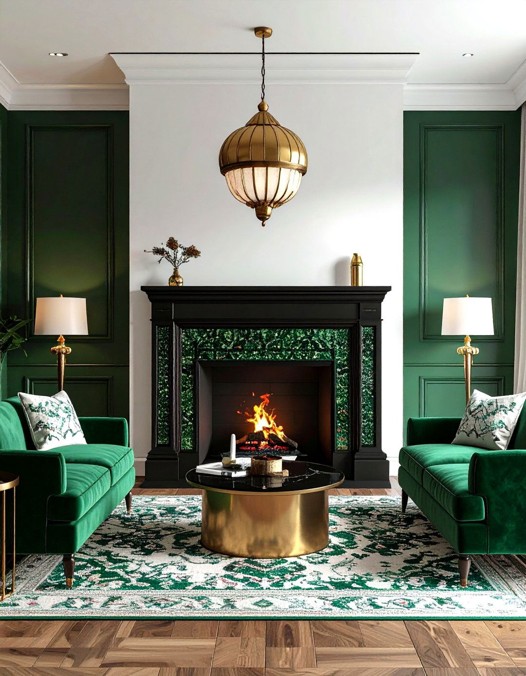 Tile fireplace surround - 30 living room wood burning fireplace ideas