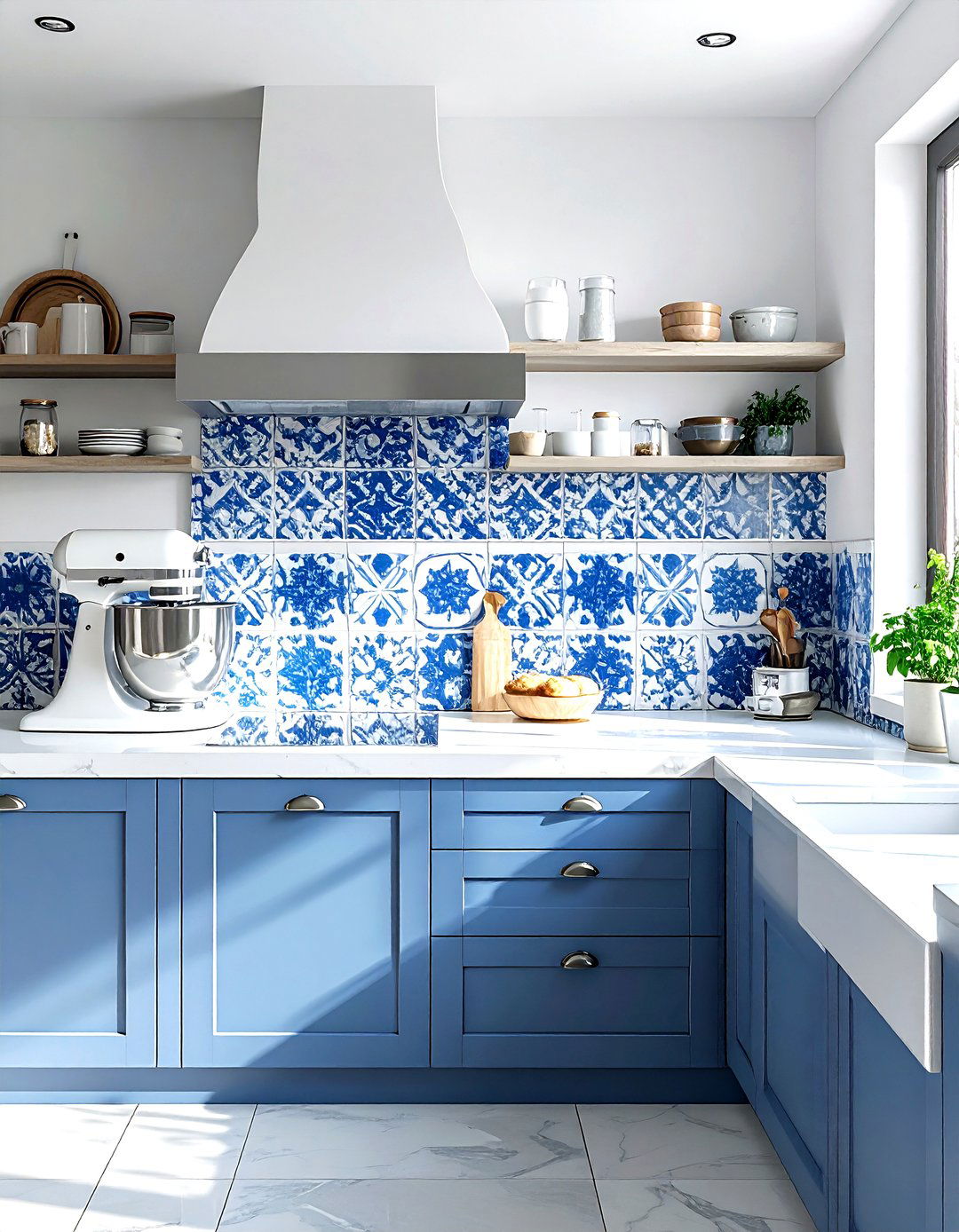 Tiled Backsplash Baking Station - 30 kitchen baking center ideas