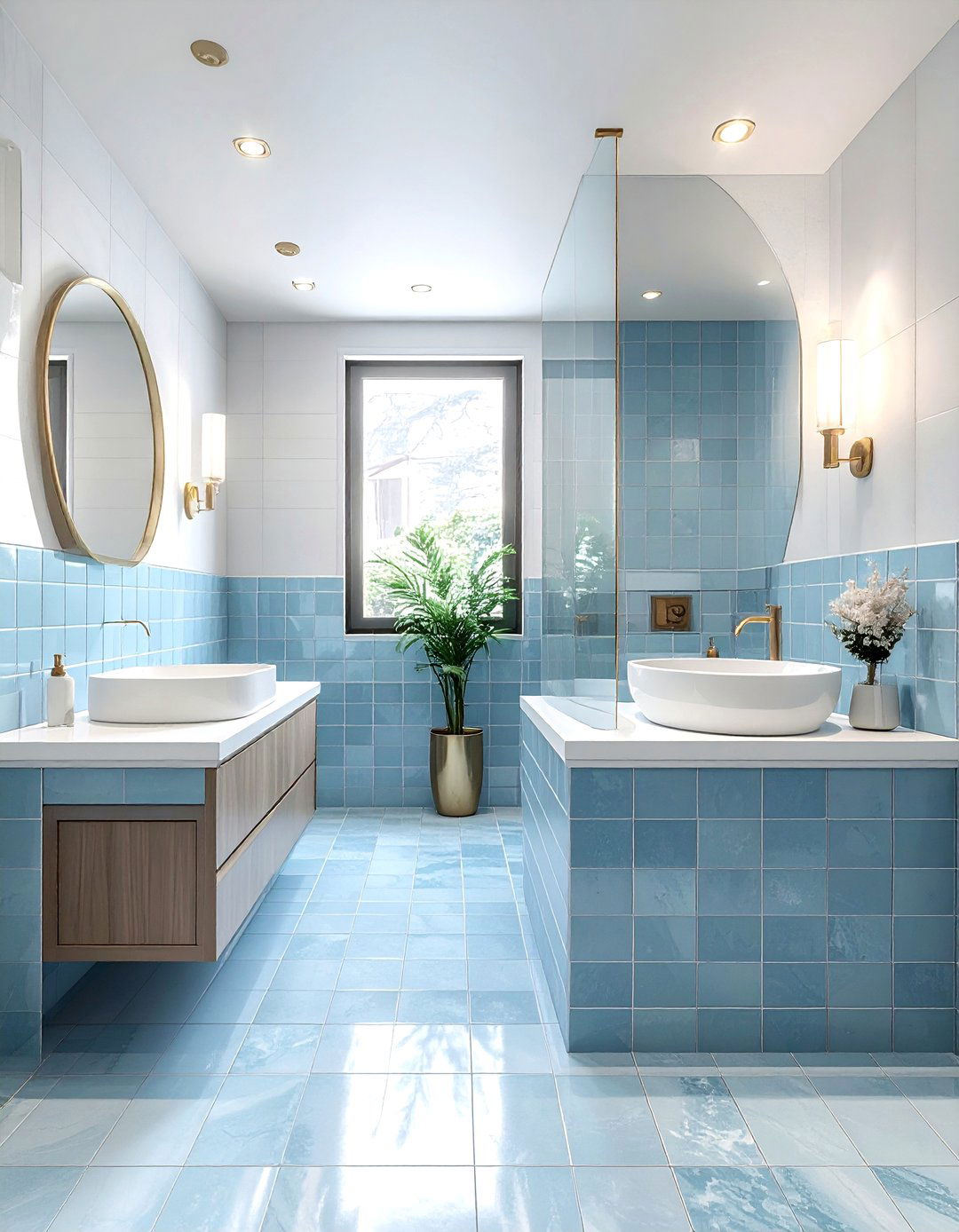 Tiled Bathroom - 30 shared bathroom ideas