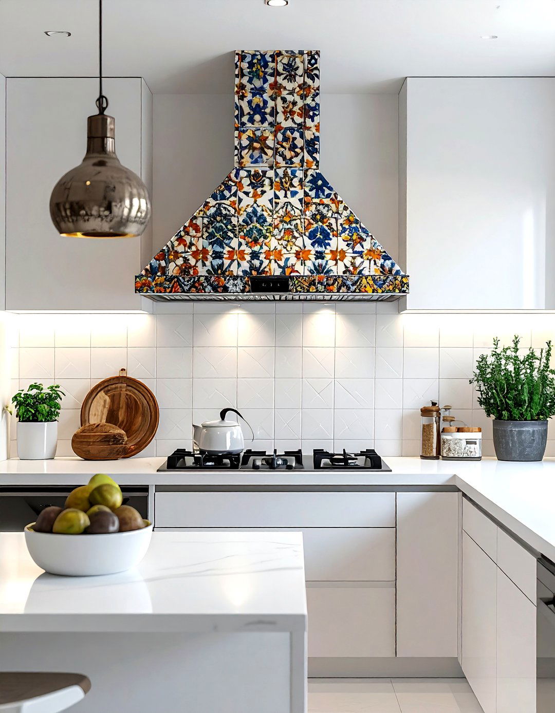 Tiled Vent Hood - 30 vent hood kitchen ideas
