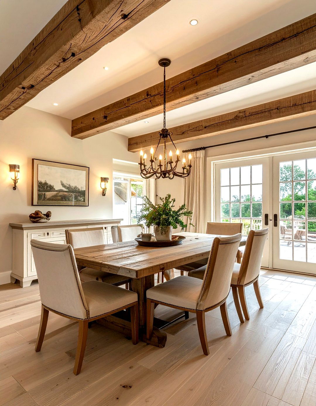 Timber Ceiling Beams - 30 Hamptons dining room ideas
