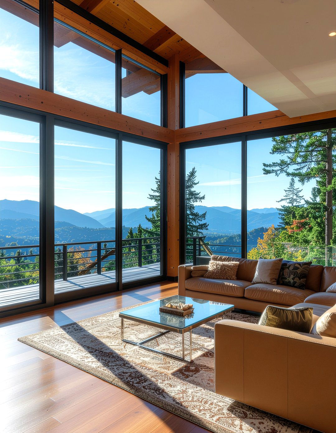 Timber Frame Large Windows - 30 living room timber frame ideas