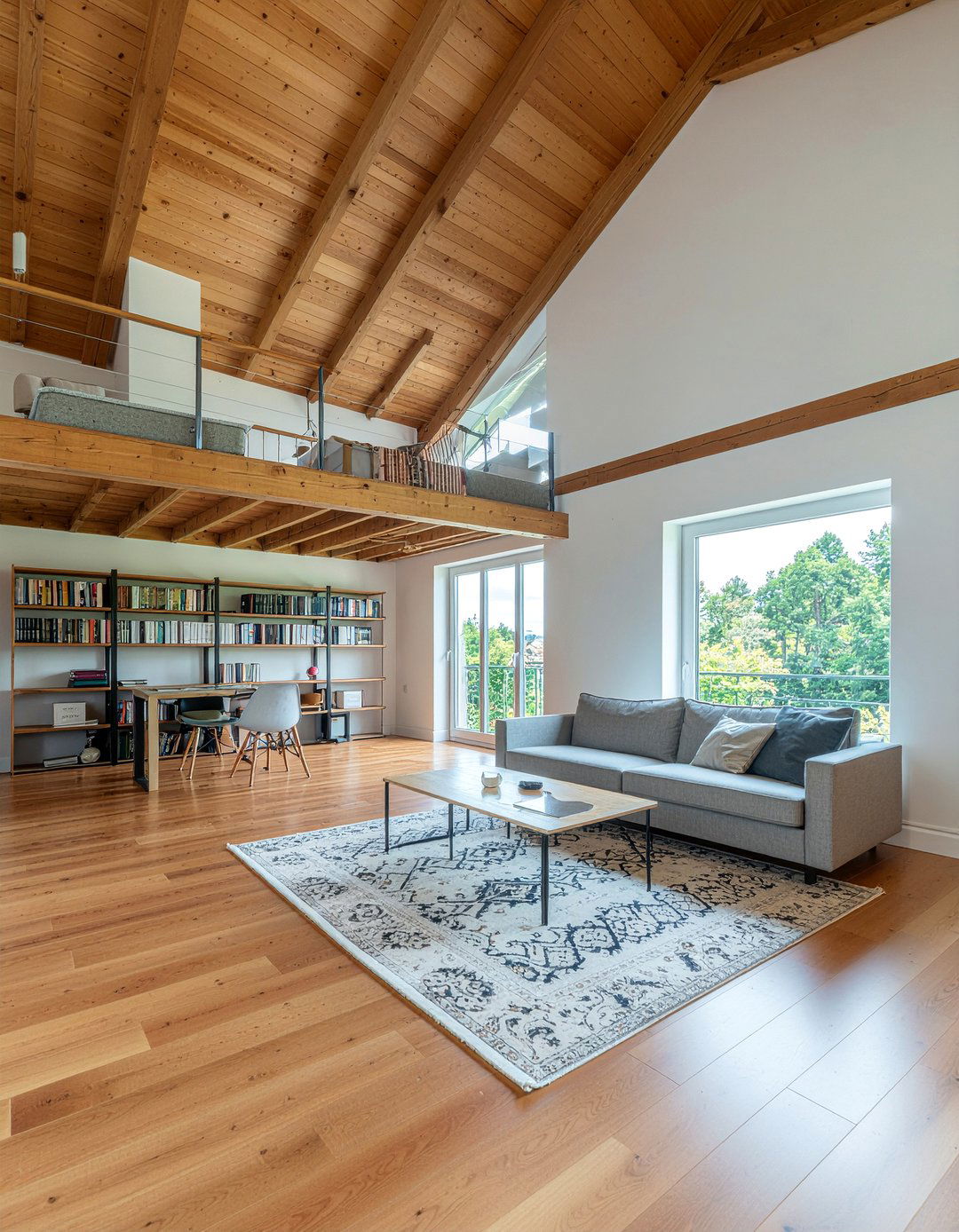 Timber Frame Loft - 30 living room timber frame ideas