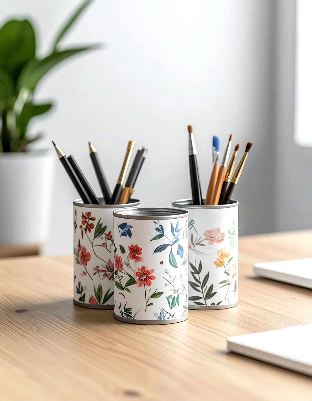 Tin Can Desk Organizer - 30 upcycled decor ideas