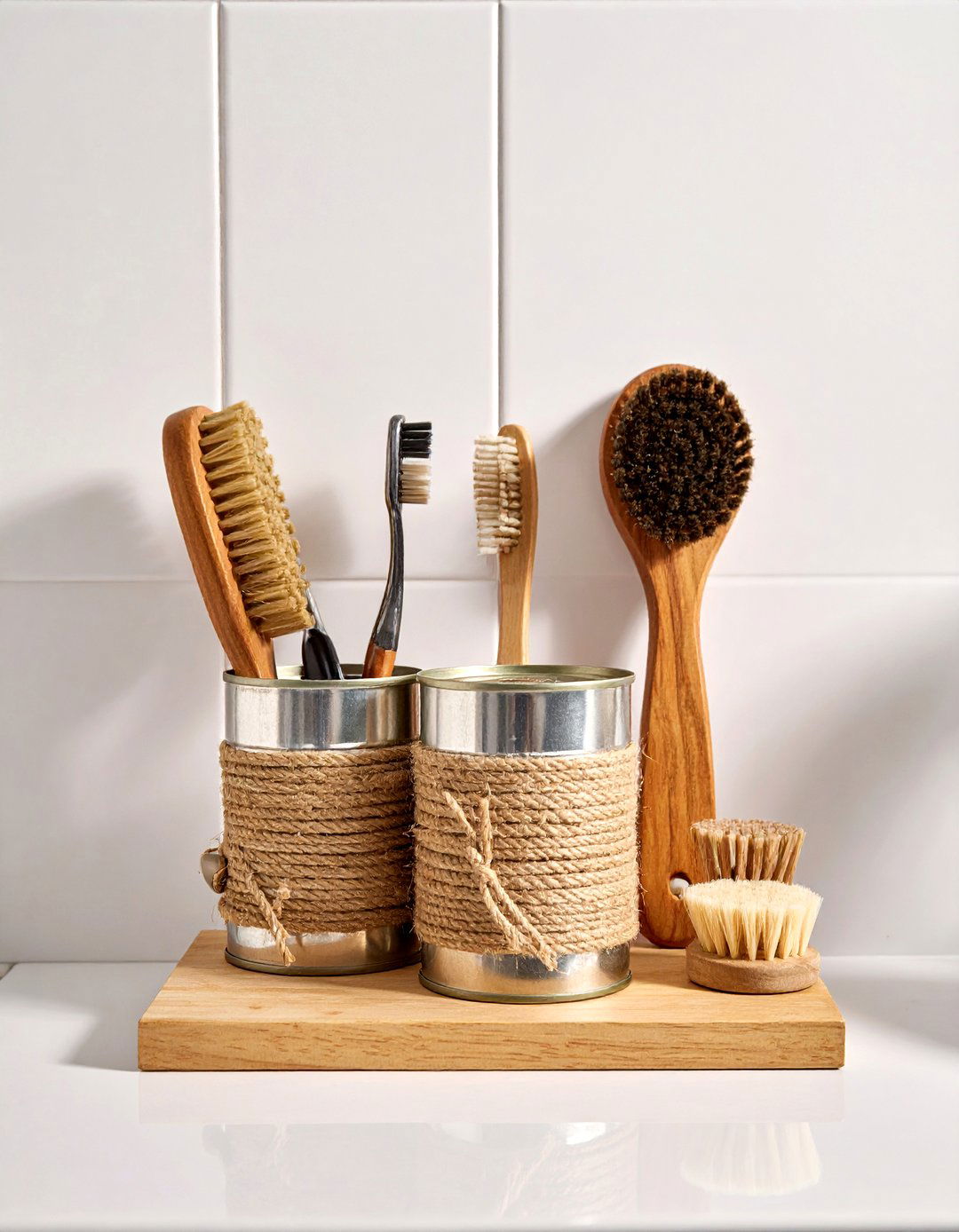 Tin Can Storage - 30 bathroom upcycled ideas