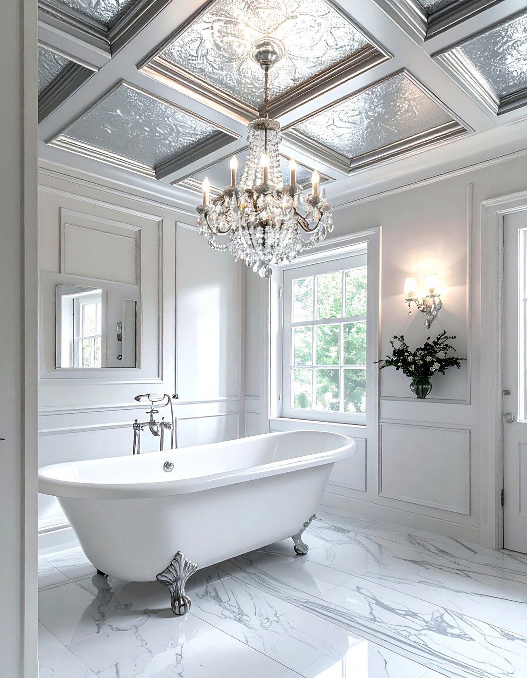 Tin Ceiling Tile - 30 metal bathroom ideas