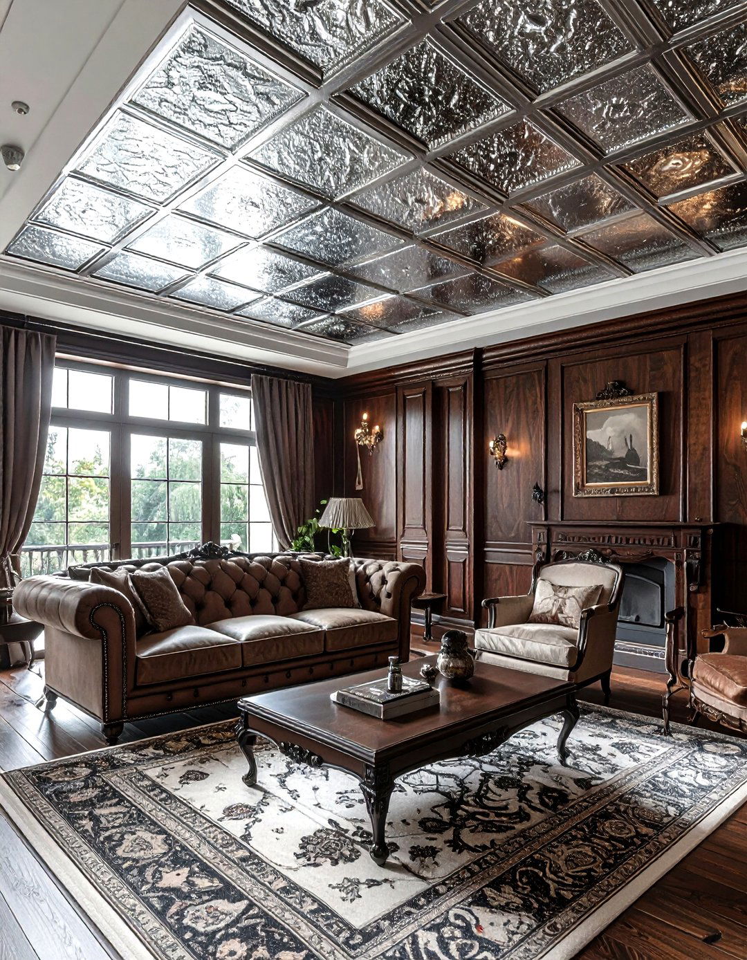 Tin Ceiling Tile - 30 living room ceiling ideas