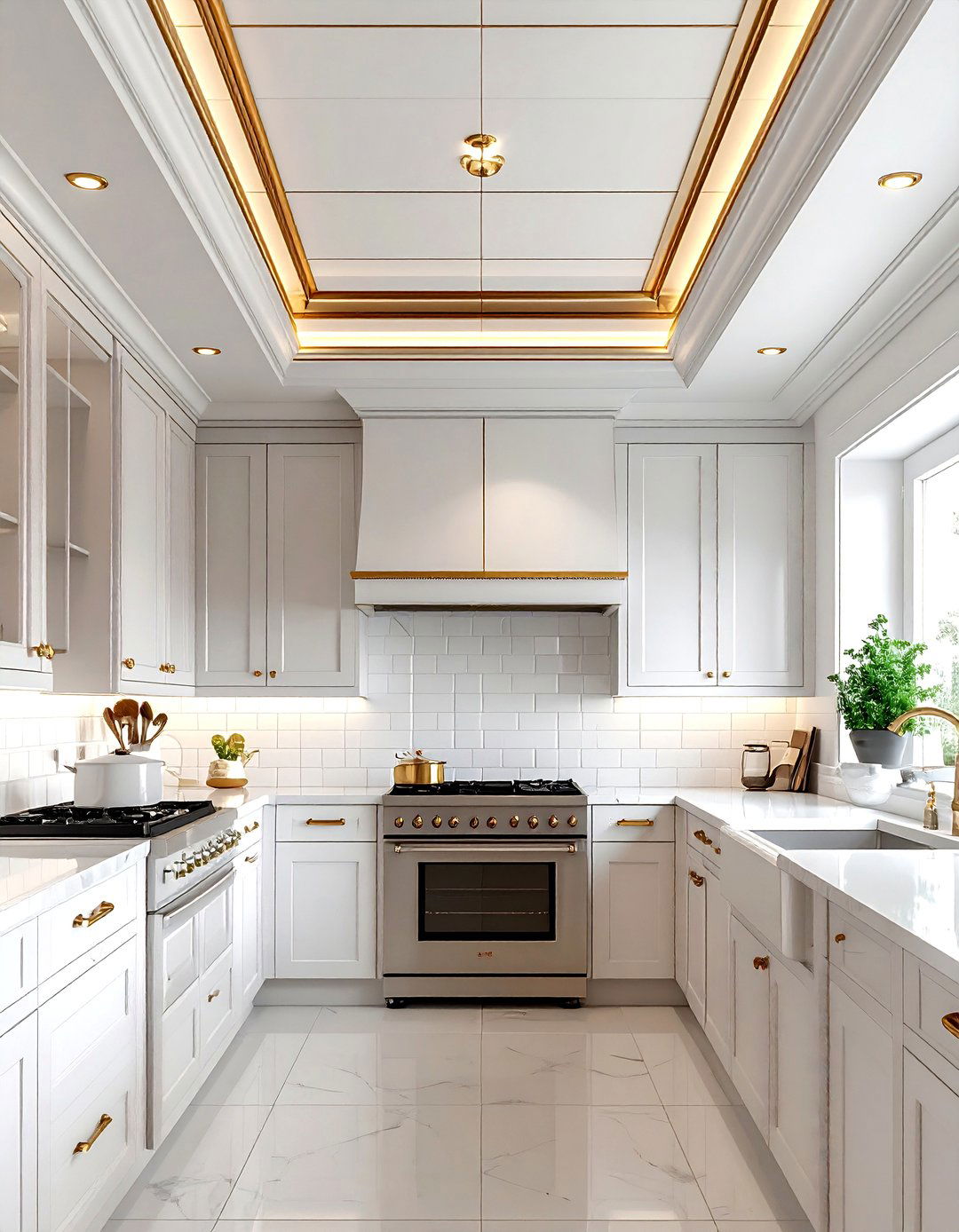 Tin brass ceiling tile - 30 mixed metal decor ideas