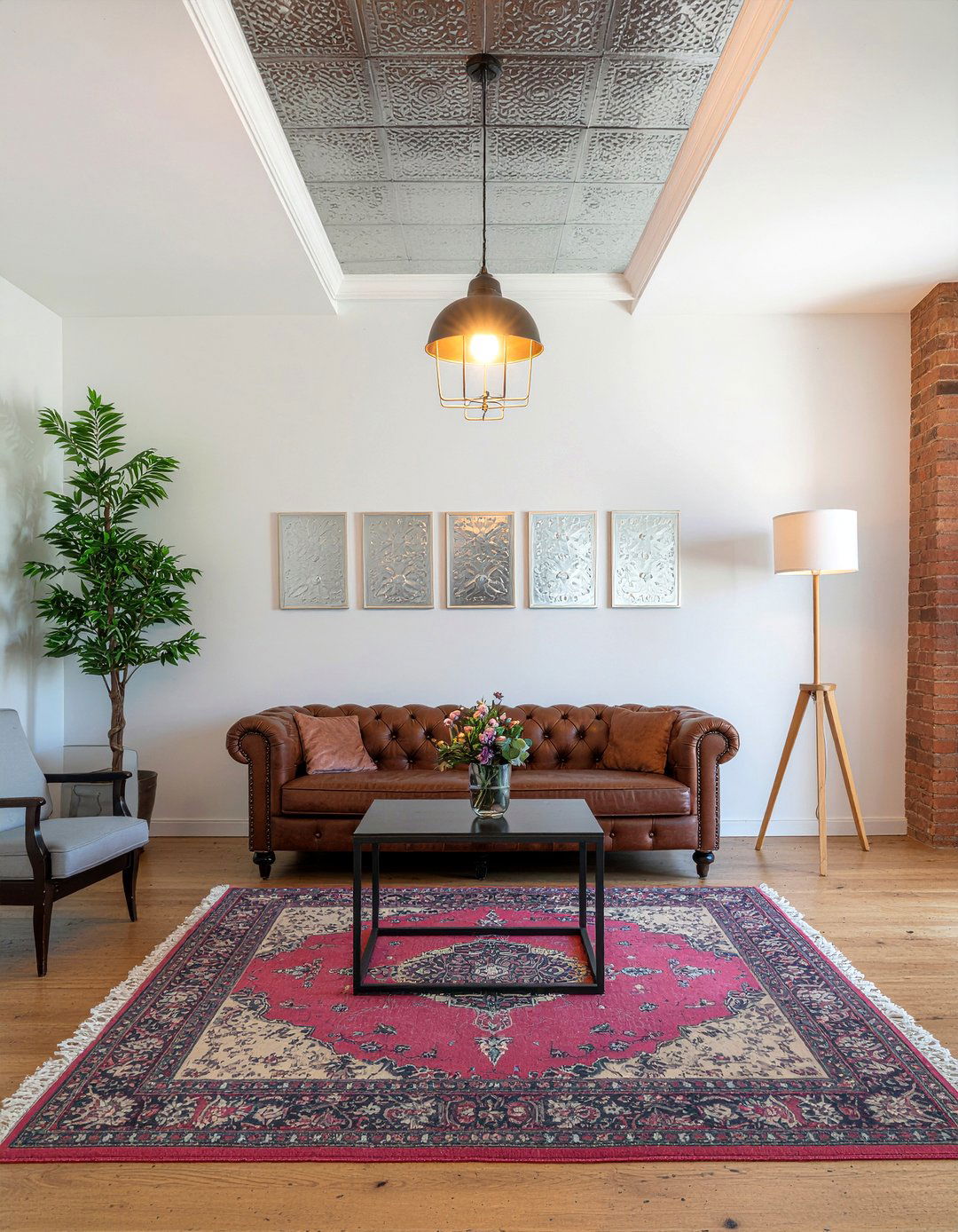 Tin tile ceiling - 30 living room statement ceiling ideas