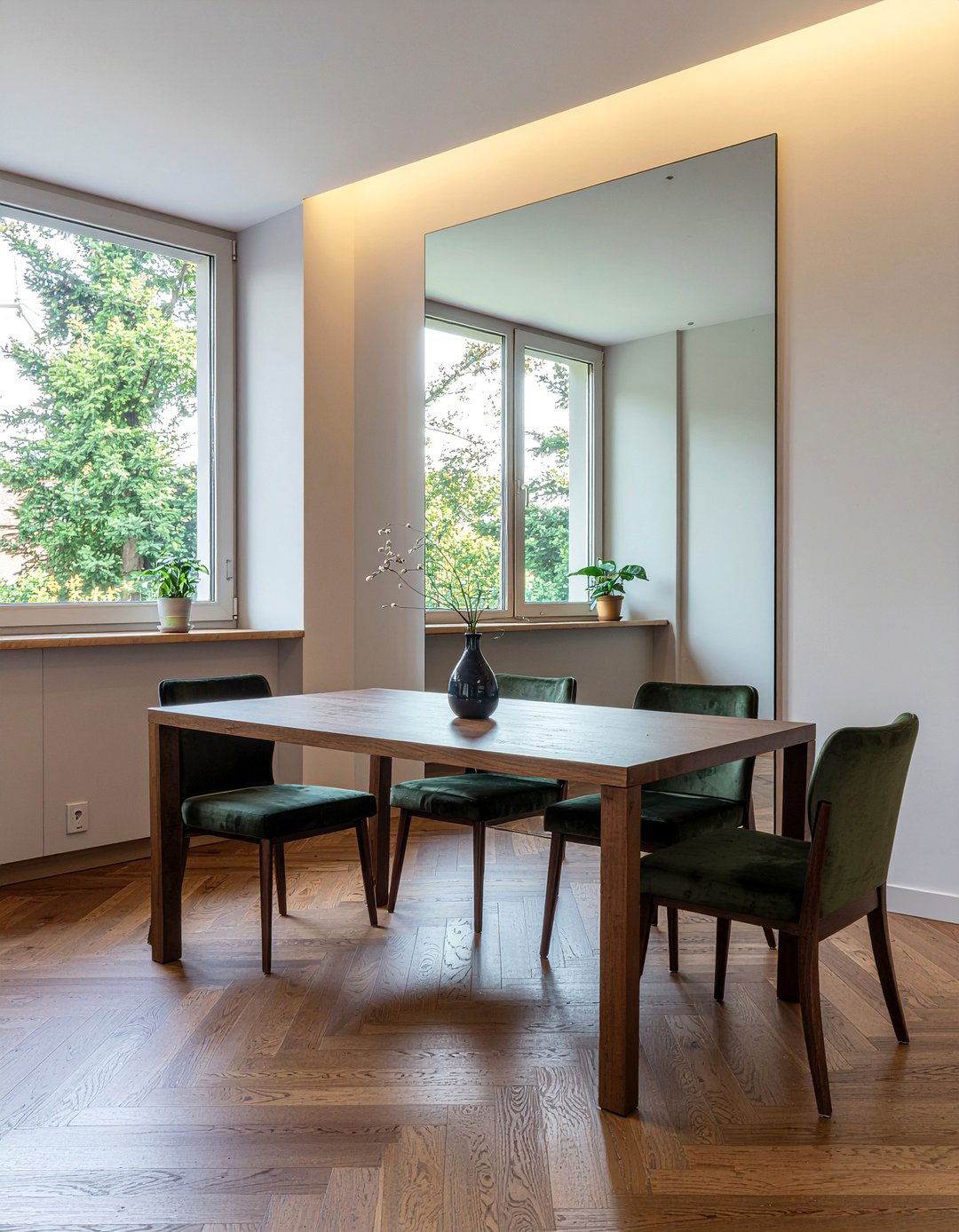 Tinted Glass Dining Mirror - 30 dining room mirror ideas