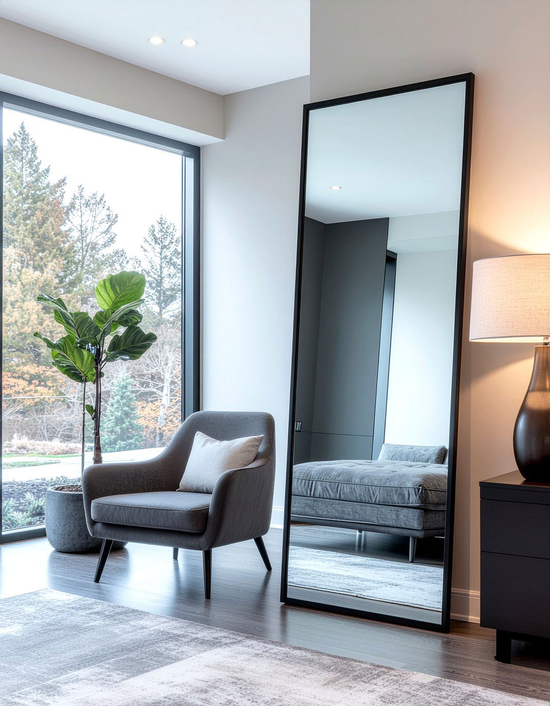 Tinted Glass Floor Mirror - 30 floor mirror ideas