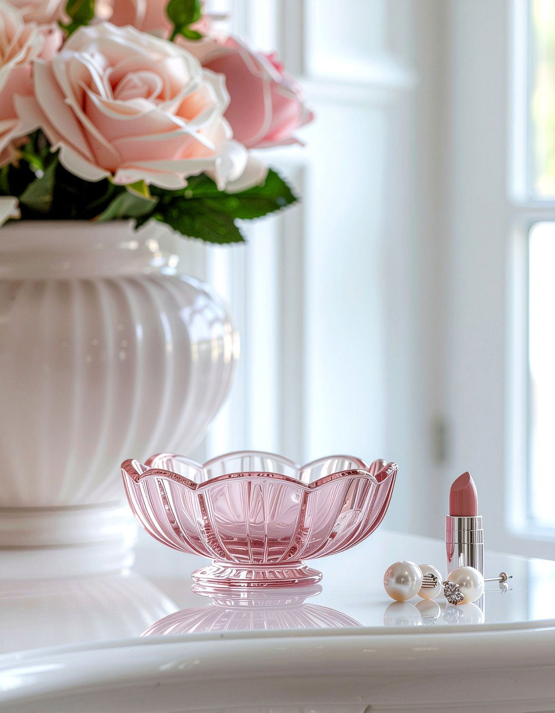 Tinted Glass Petal Dish - 30 living room trinket dishes