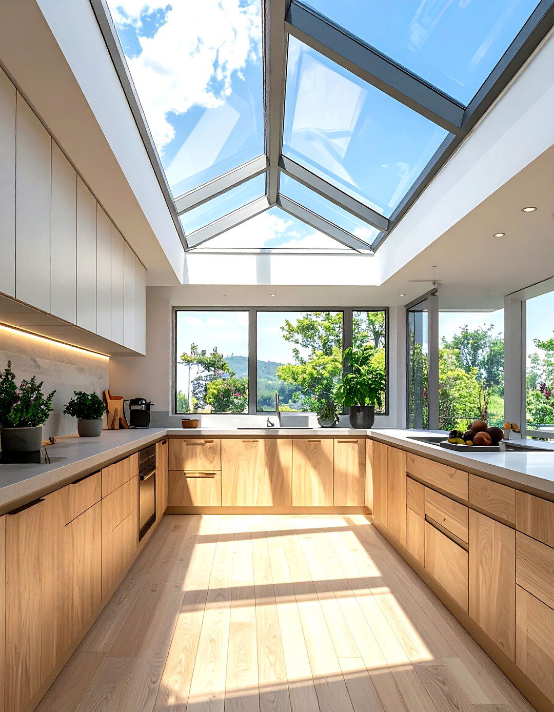 Tinted Glass Skylight - 30 kitchen skylight ideas
