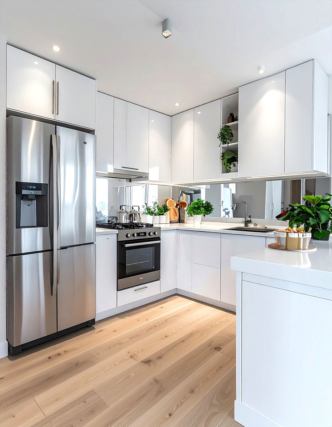 Tiny Apartment Kitchen - 30 counter depth refrigerator kitchen ideas