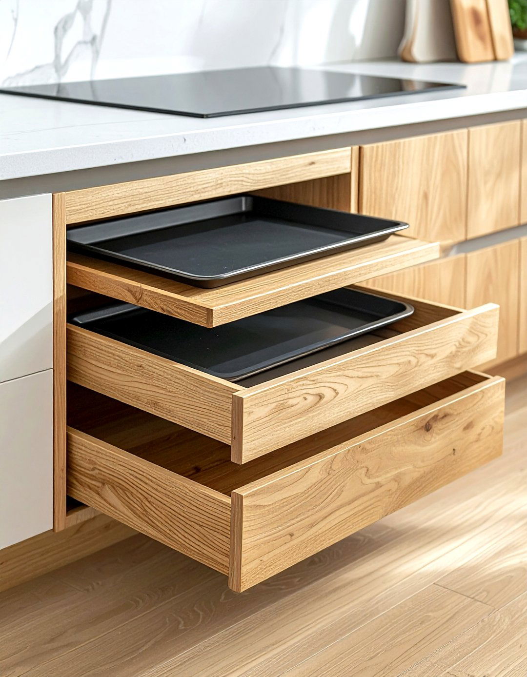 Toe Kick Storage Drawer - 30 efficient kitchen ideas