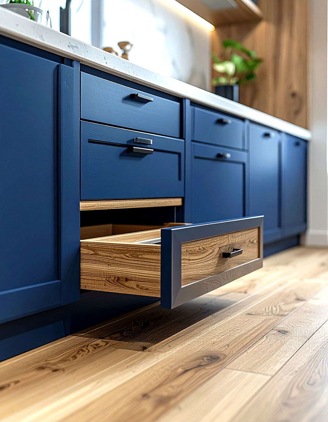 Toe kick drawer - 30 kitchen creative storage ideas