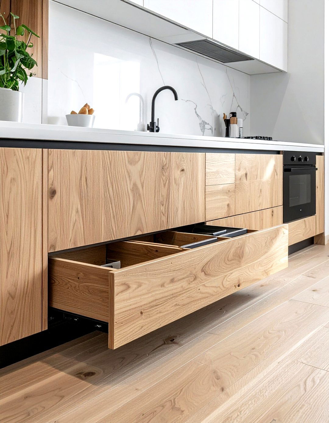 Toe kick drawers - 30 kitchen hidden storage ideas