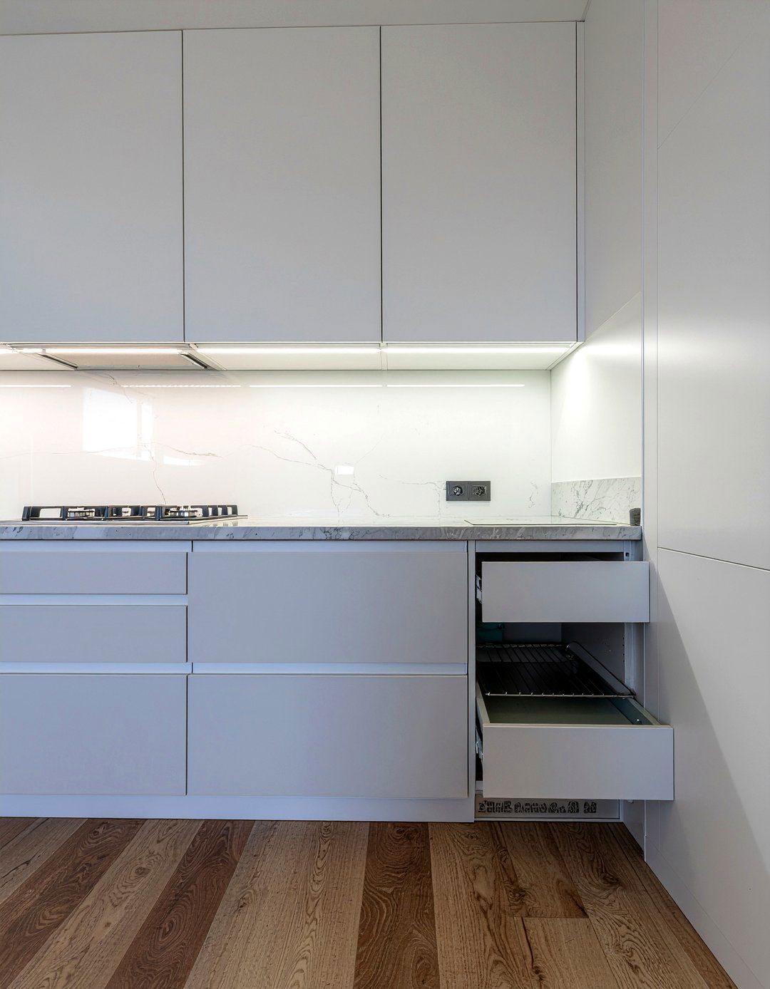 Toe kick drawers - 30 pot and pan storage kitchen ideas