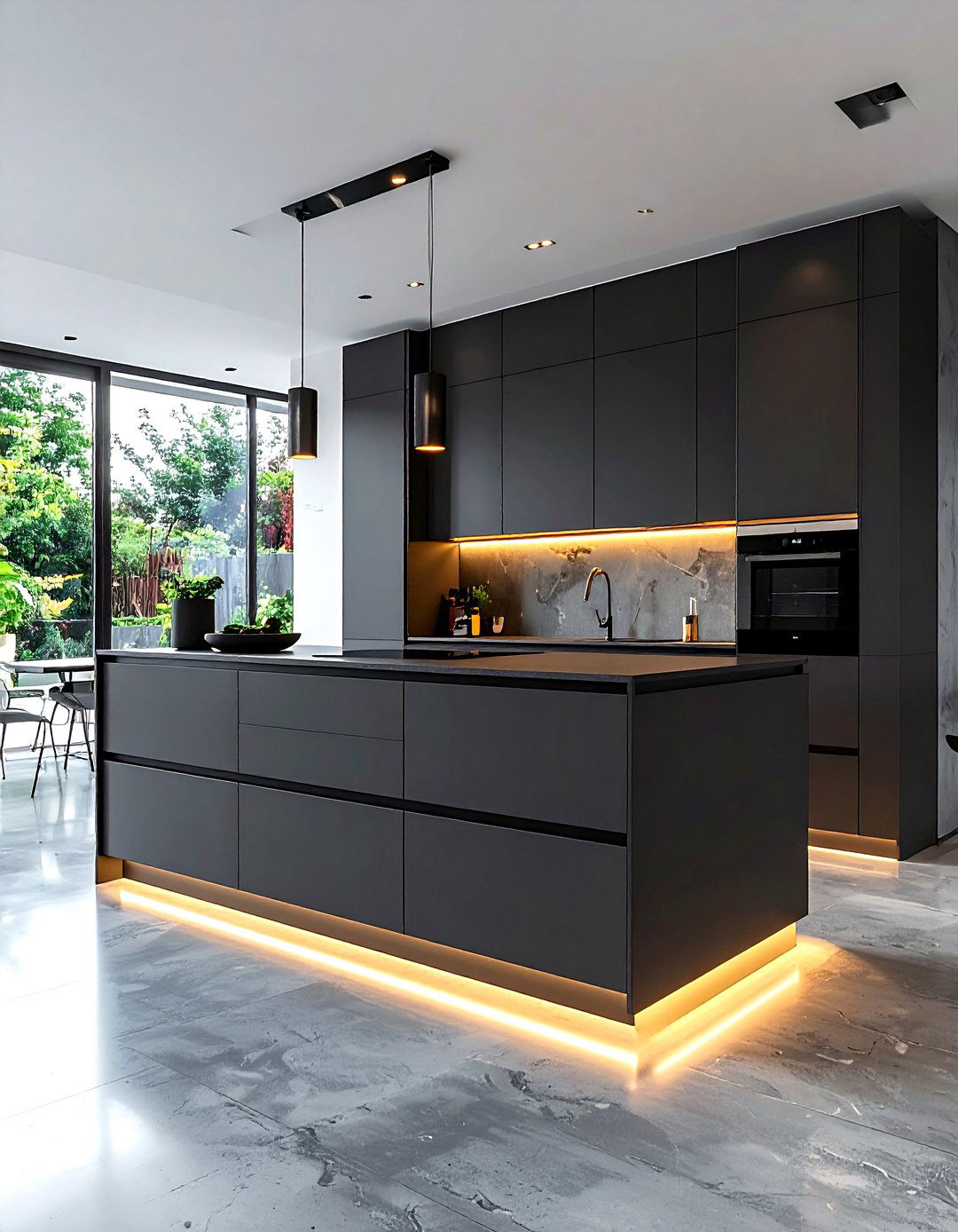 Toe kick lighting - 30 kitchen ambient lighting ideas