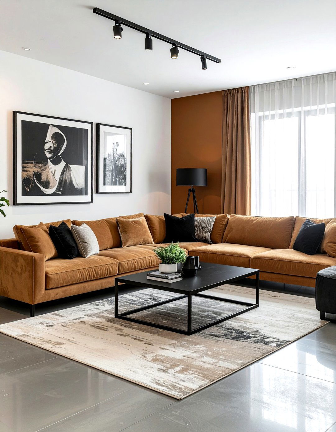 Toffee and black basement - 30 warm color scheme ideas