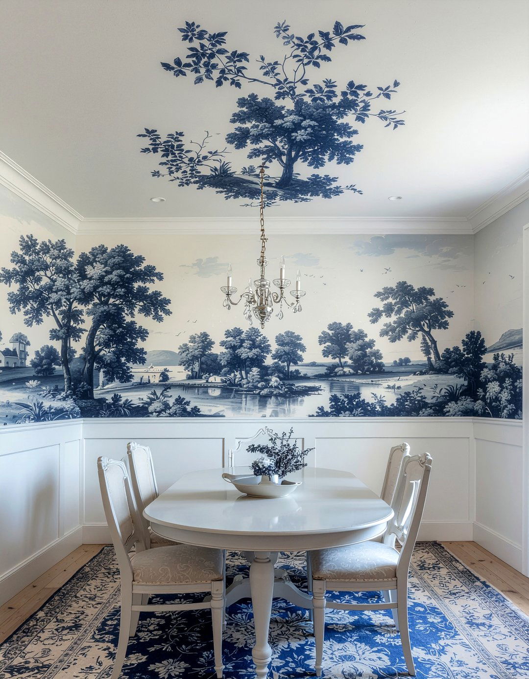 Toile Ceiling Wallpaper Dining Room - 30 dining room wallpapered ceiling ideas