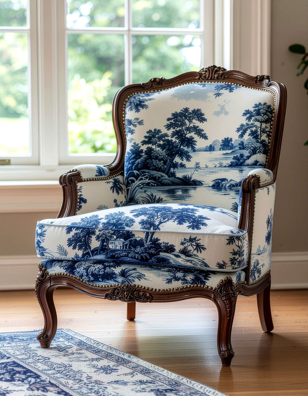 Toile De Jouy Armchair - 30 living room French furniture ideas