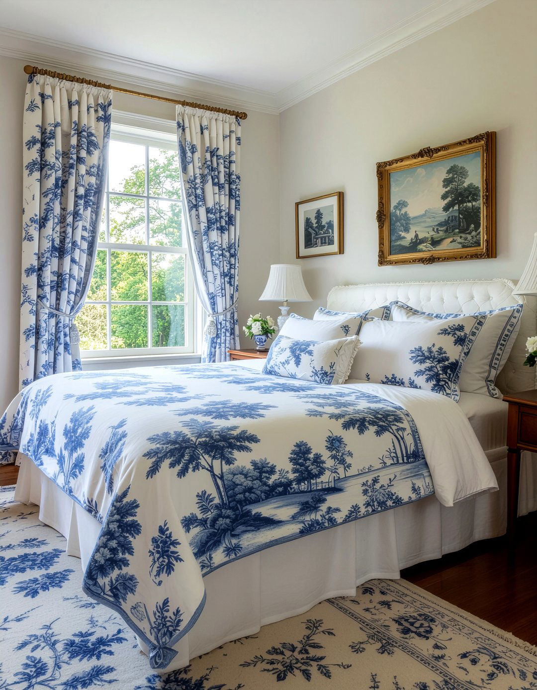 Toile Fabric Bedroom - 30 historic home bedroom ideas