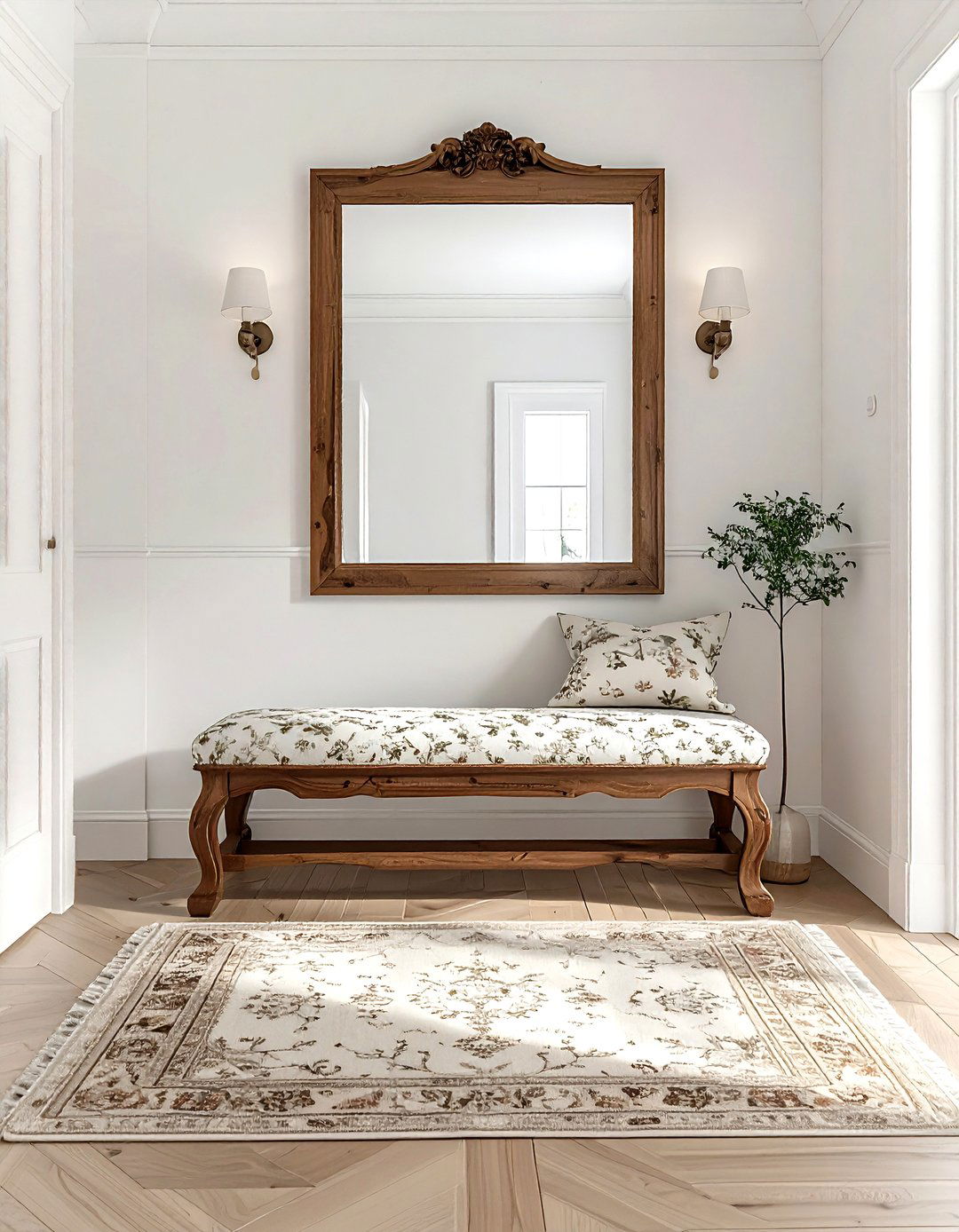 Toile bench entryway decor - 30 toile decor ideas