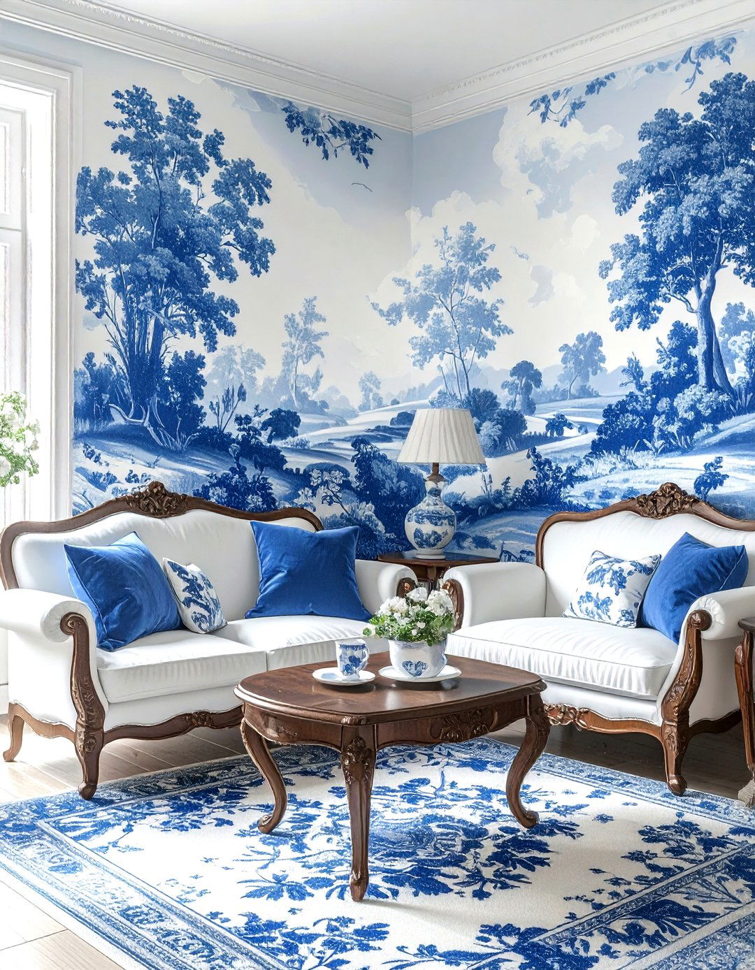 Toile de jouy wallpaper - 30 living room wallpapers