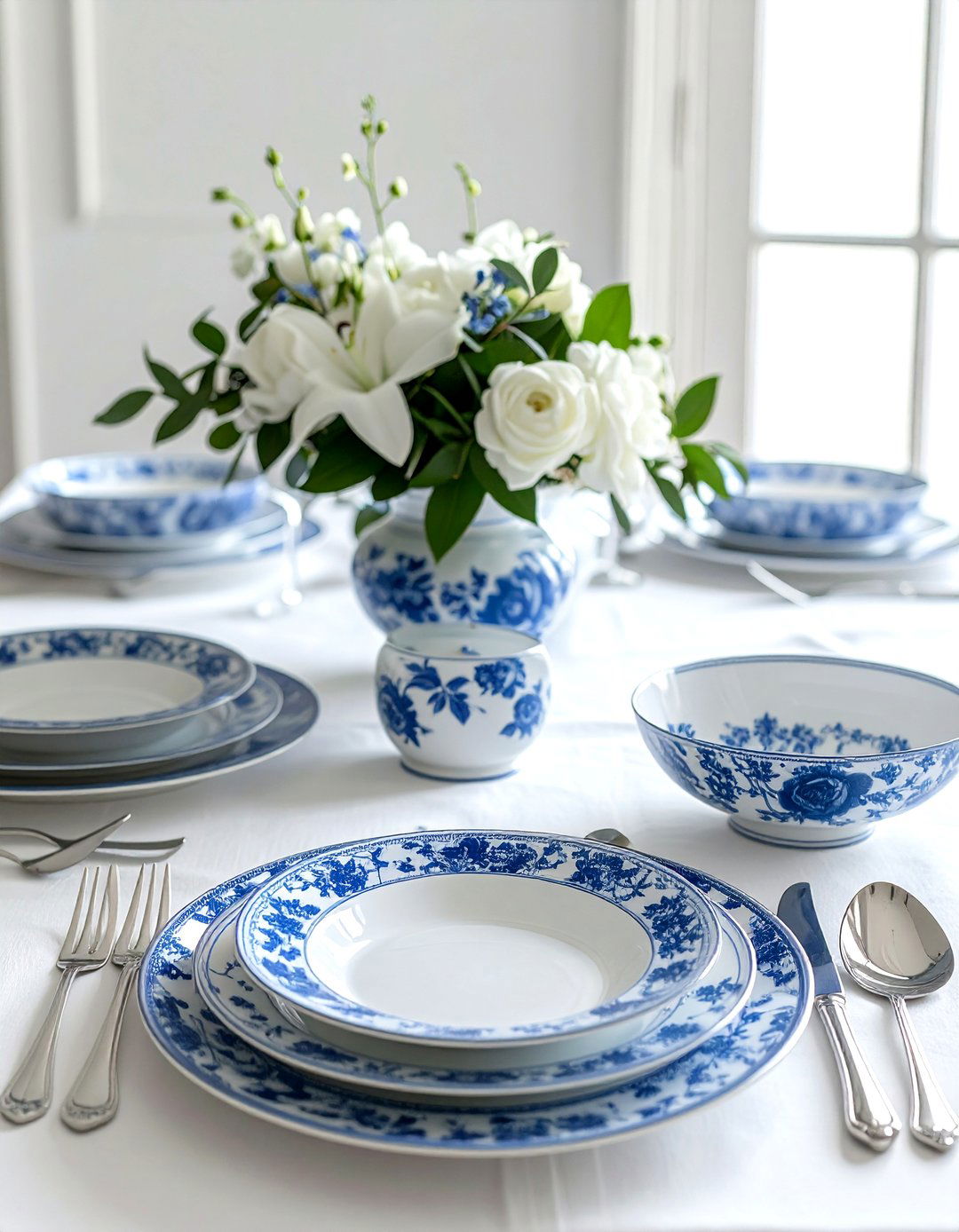 Toile dinnerware set table - 30 toile decor ideas