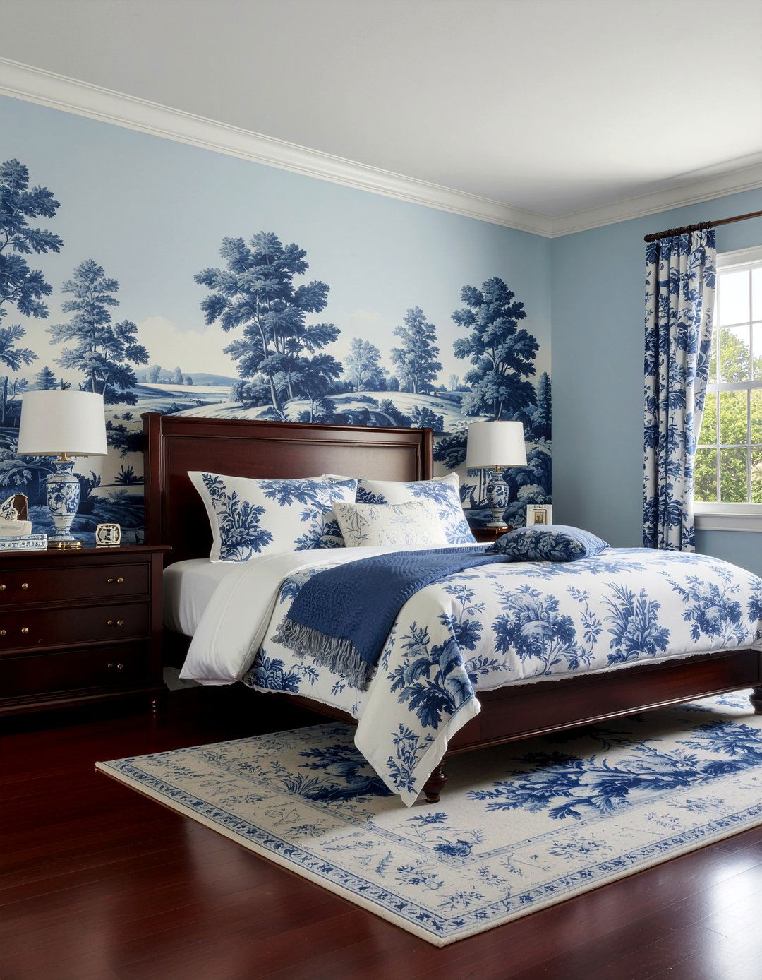 Toile fabric bedroom - 30 traditional bedroom ideas