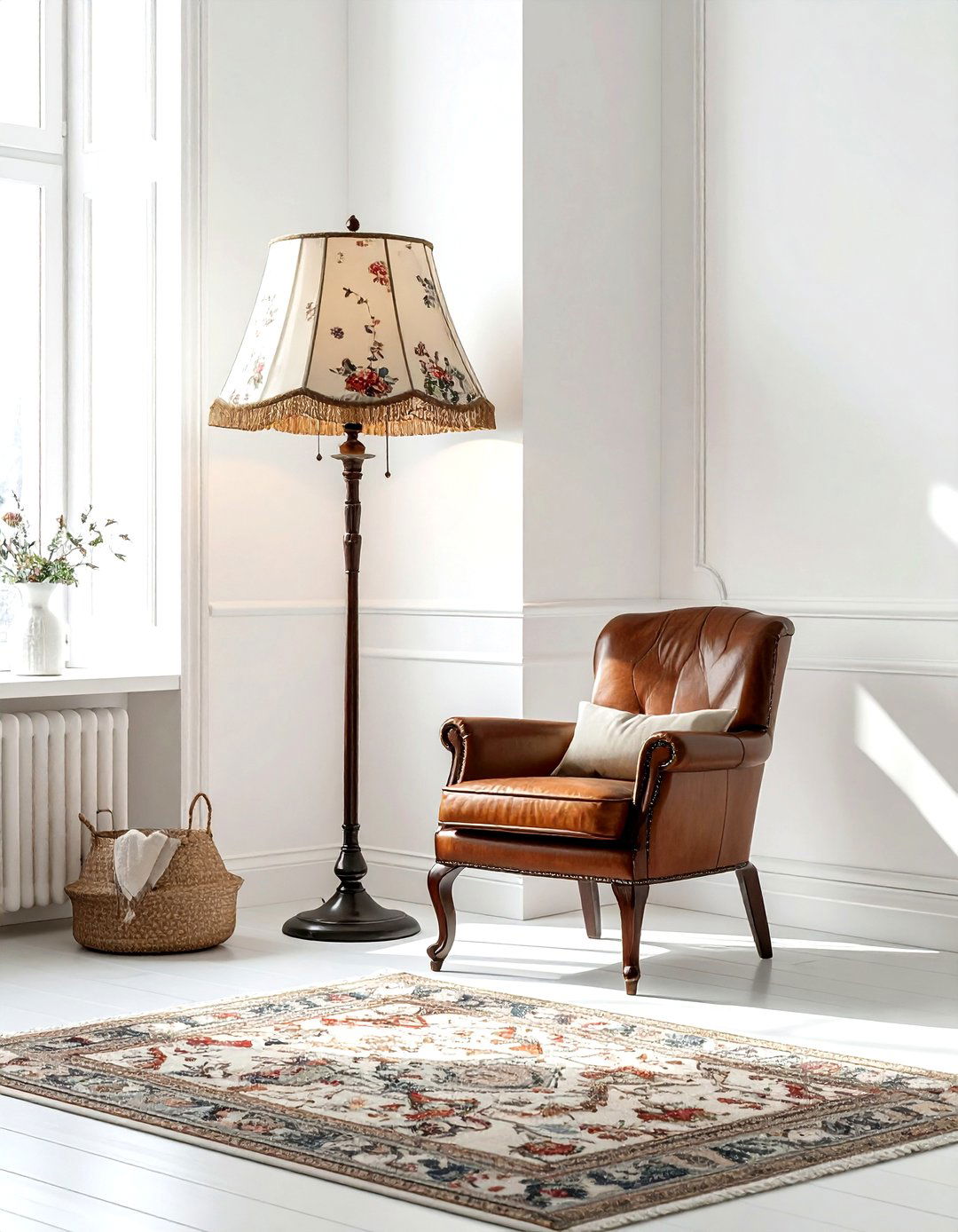 Toile lampshade floor lamp - 30 toile decor ideas