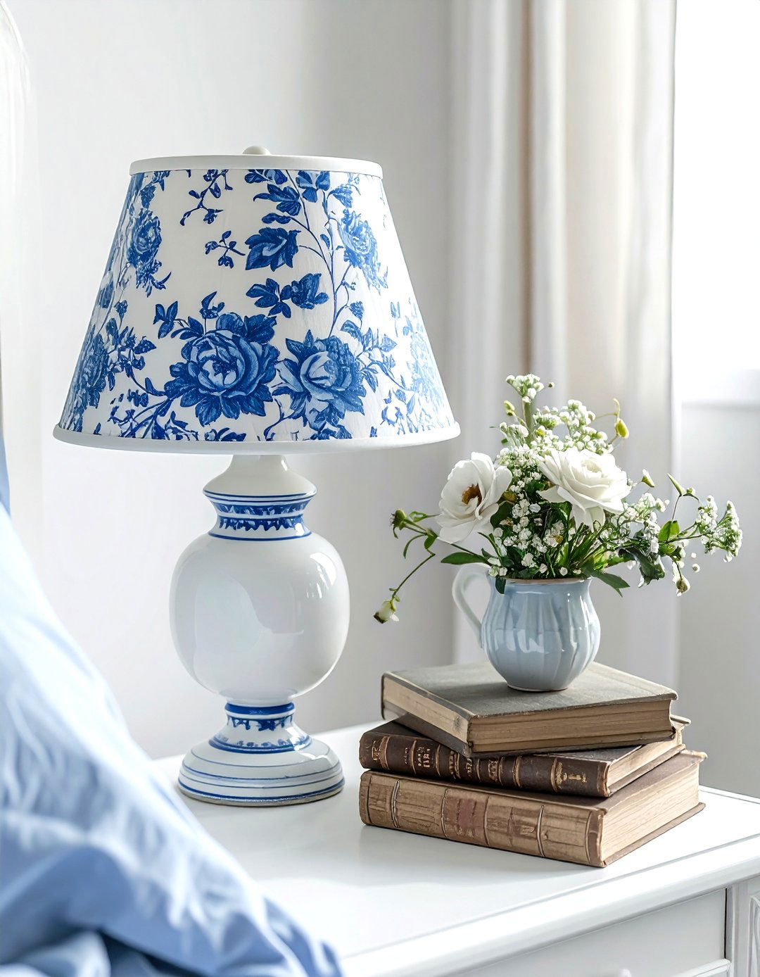 Toile lampshade table lamp - 30 toile decor ideas