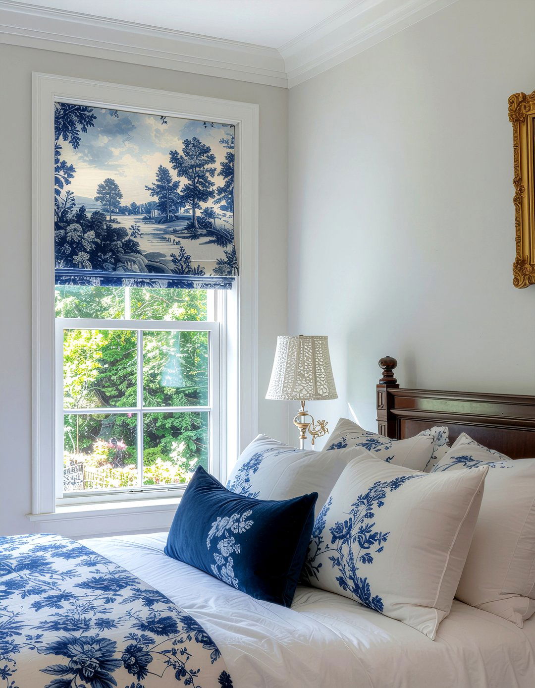 Toile roman shades - 30 bedroom roman shades
