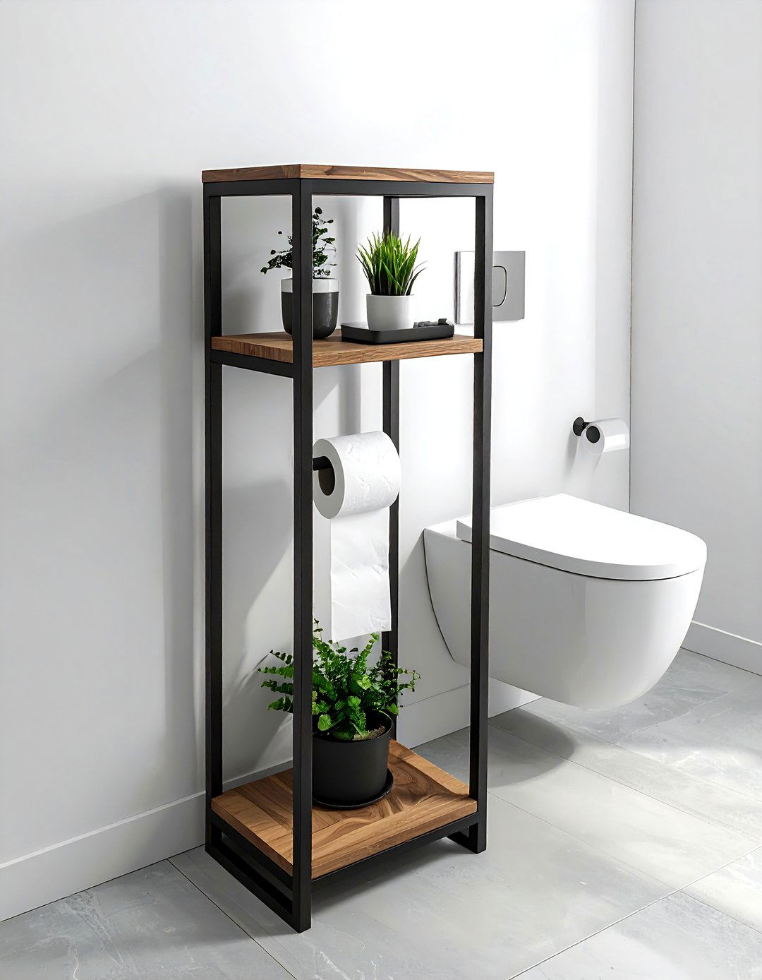 Toilet paper shelf - 30 bathroom space saving ideas