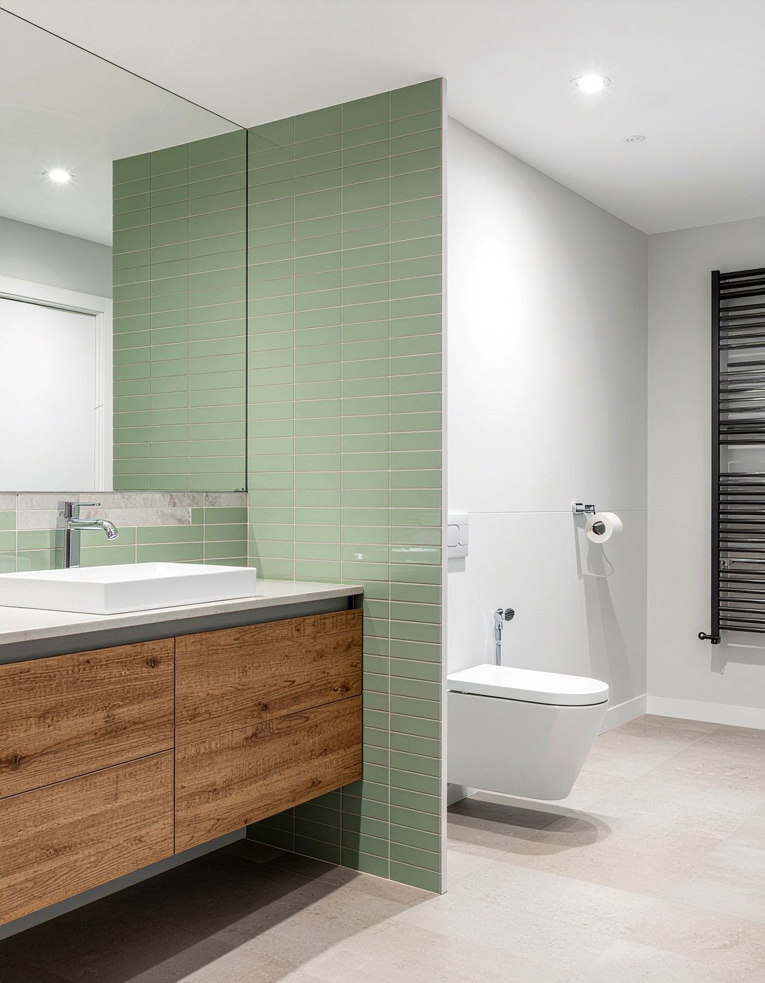 Toilet privacy partition - 30 bathroom half wall ideas