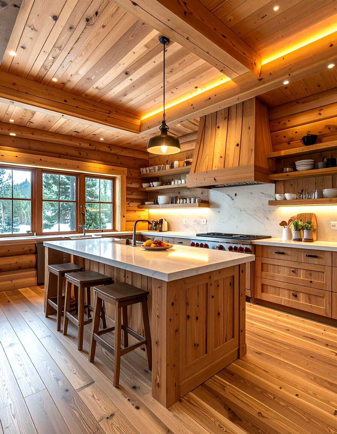 Tongue And Groove Wood Wall - 30 kitchen wood wall ideas