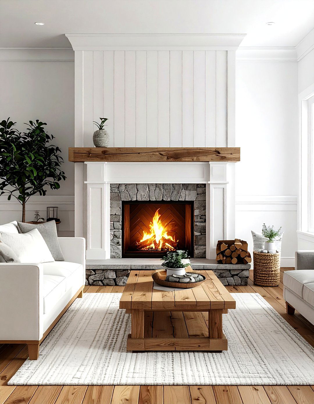 Tongue and groove fireplace surround - 30 living room tongue and groove ideas