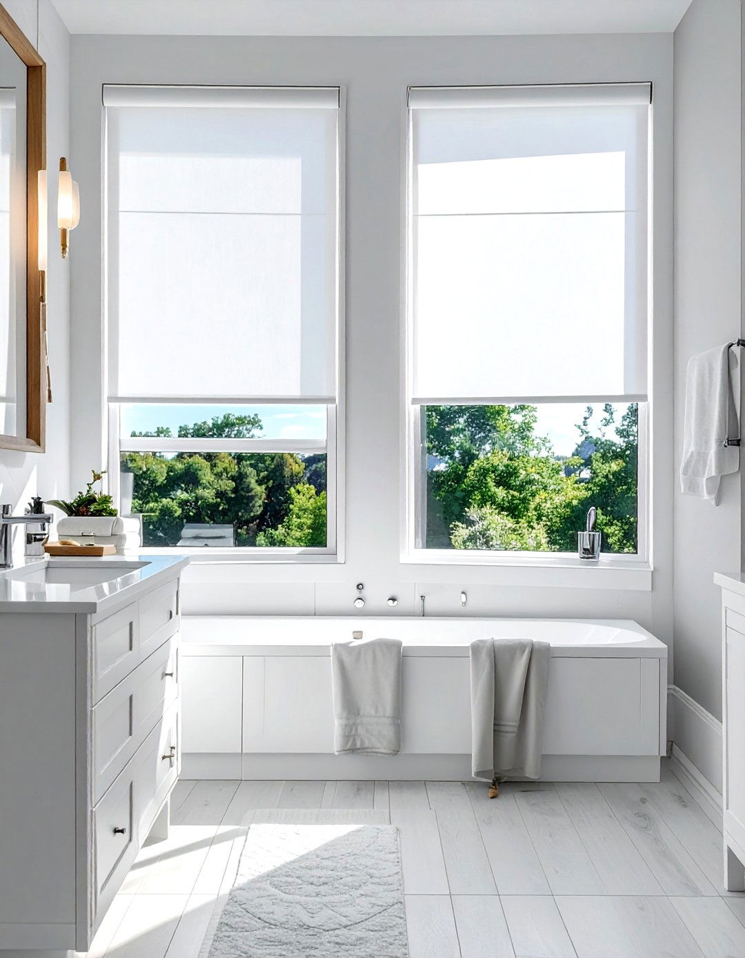 Top Down Bottom Up Shades - 30 bathroom window treatment ideas