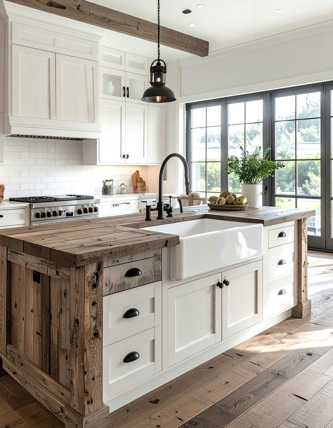 Top Mount Farmhouse Sink - 30 drop-in sink kitchen ideas