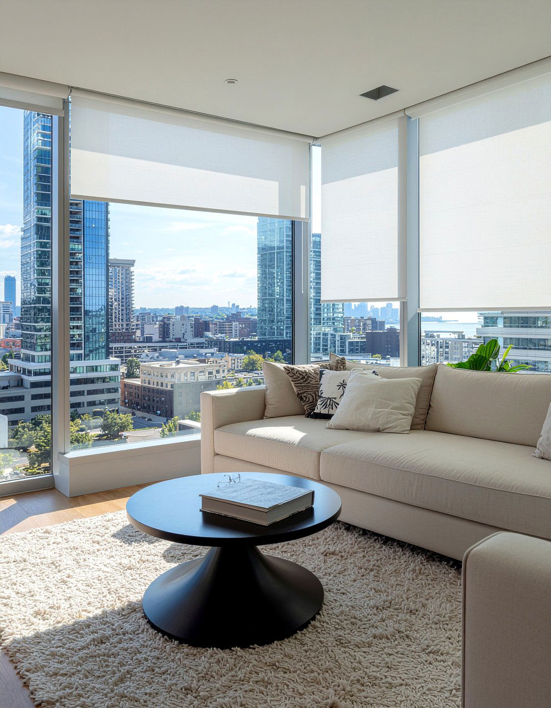 Top down bottom up roman shades - 30 living room roman shades