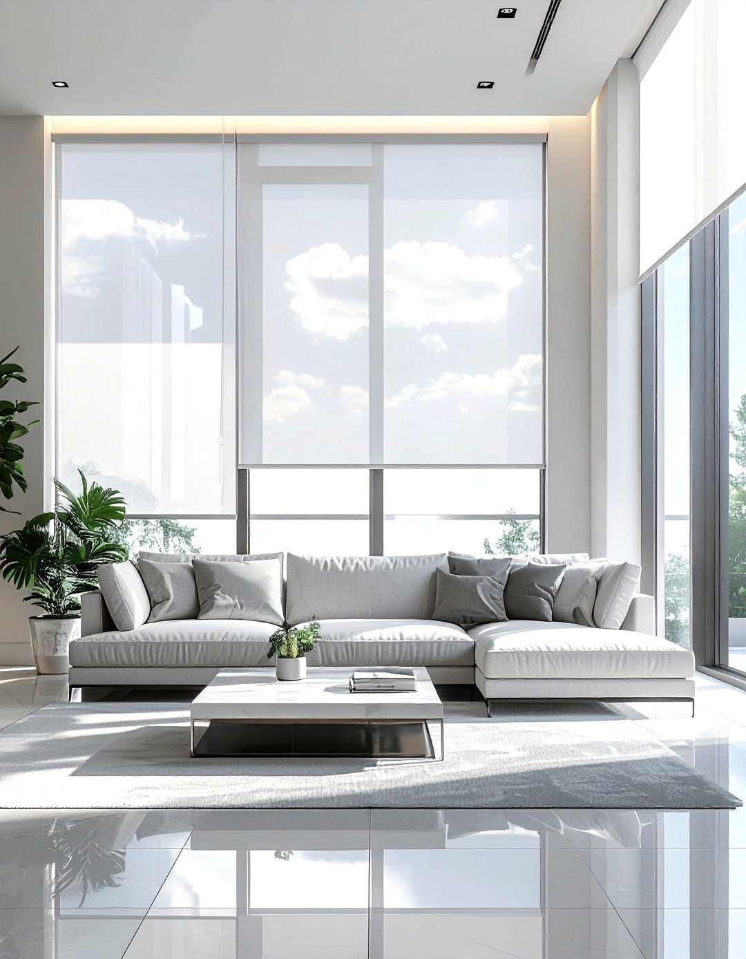 Top down bottom up shades - 30 living room window treatment ideas