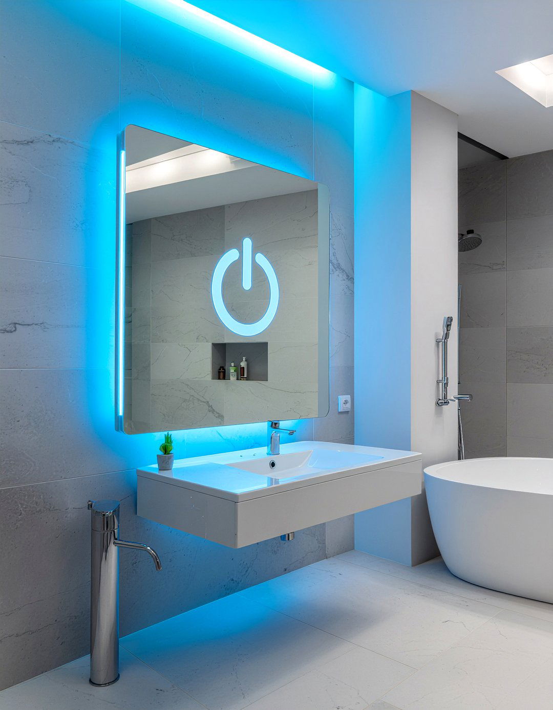 Touch Sensor Mirror - 30 lighted mirror bathroom ideas