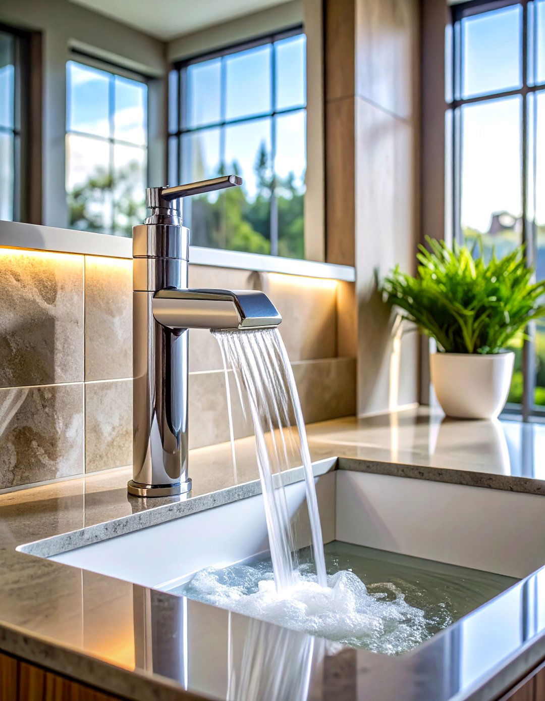 Touchless Waterfall Faucet - 30 waterfall faucet ideas