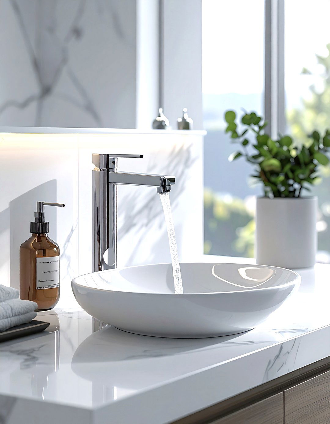 Touchless bathroom faucet - 30 senior friendly bathroom ideas