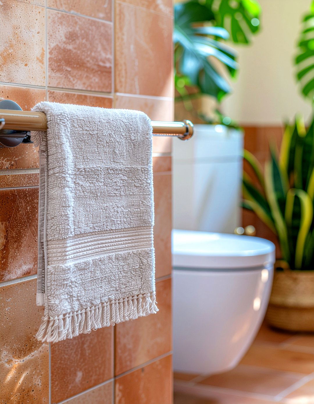 Towel Bar Drape - 30 bathroom towel folding ideas