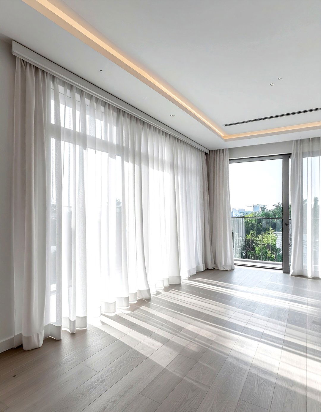 Track curtain system - 30 curtain rod ideas