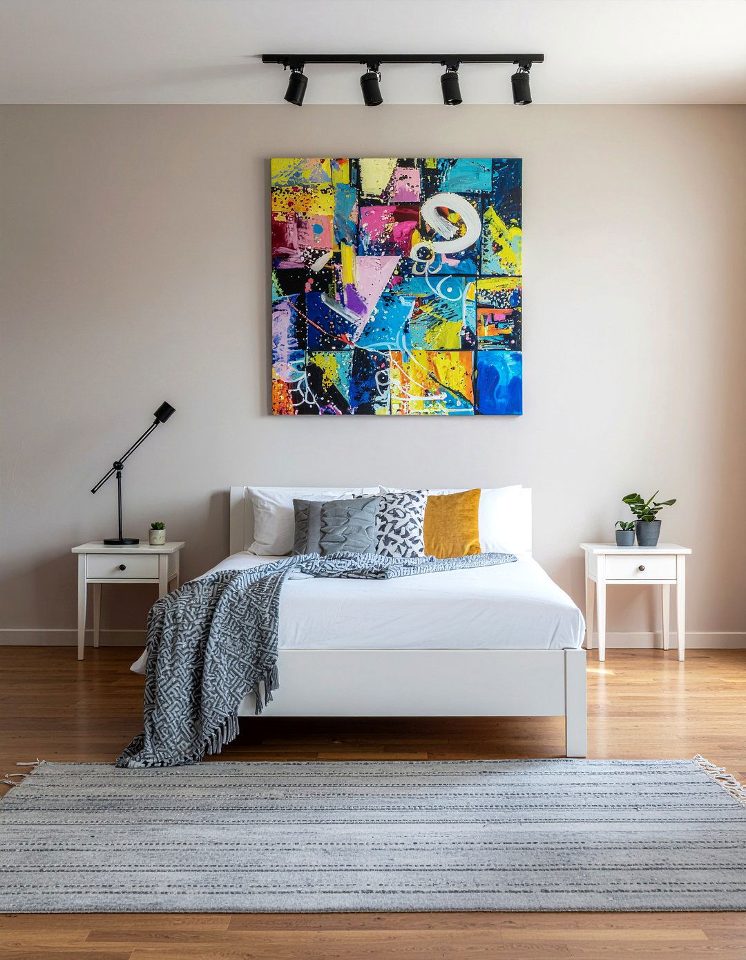 Track lighting for bedroom art - 30 bedroom track lighting ideas